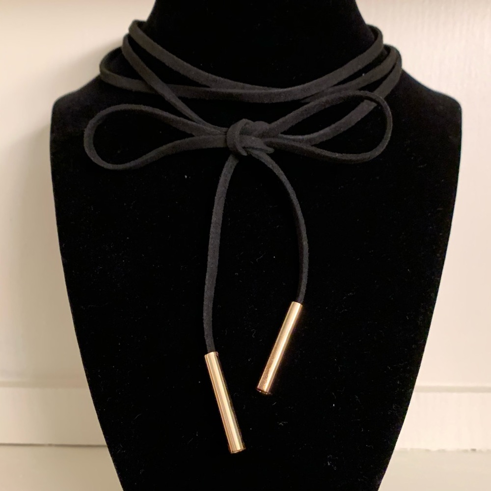 Faux Leather Tassel Choker